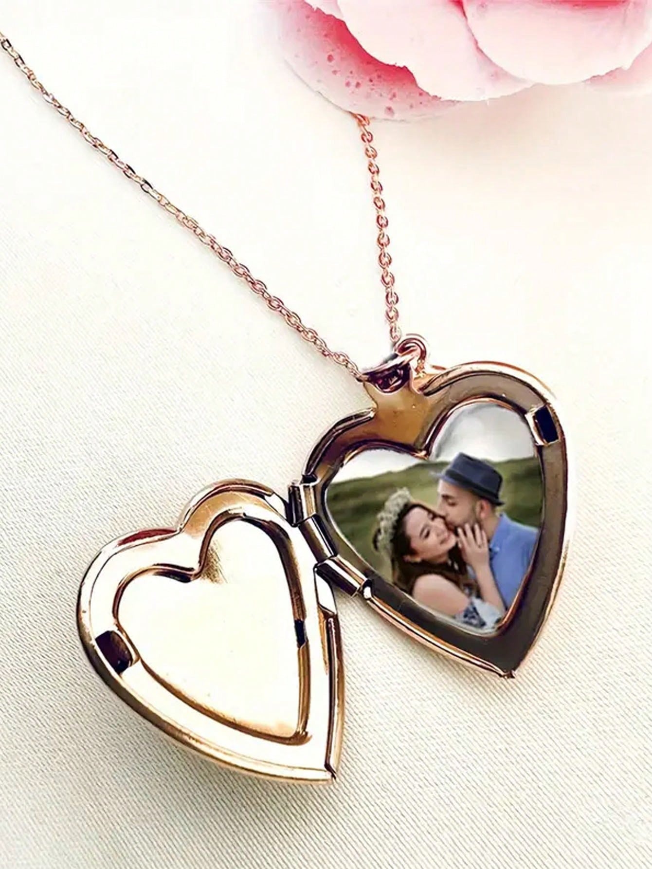 Custom Personalized Photo Heart Pendant Necklace
